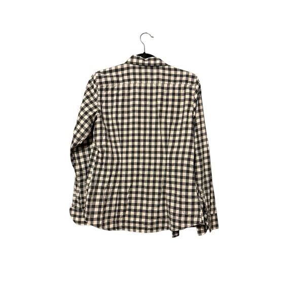 Banana Republic Gingham Check Button Front Shirt Size S Black White - Picture 2 of 4